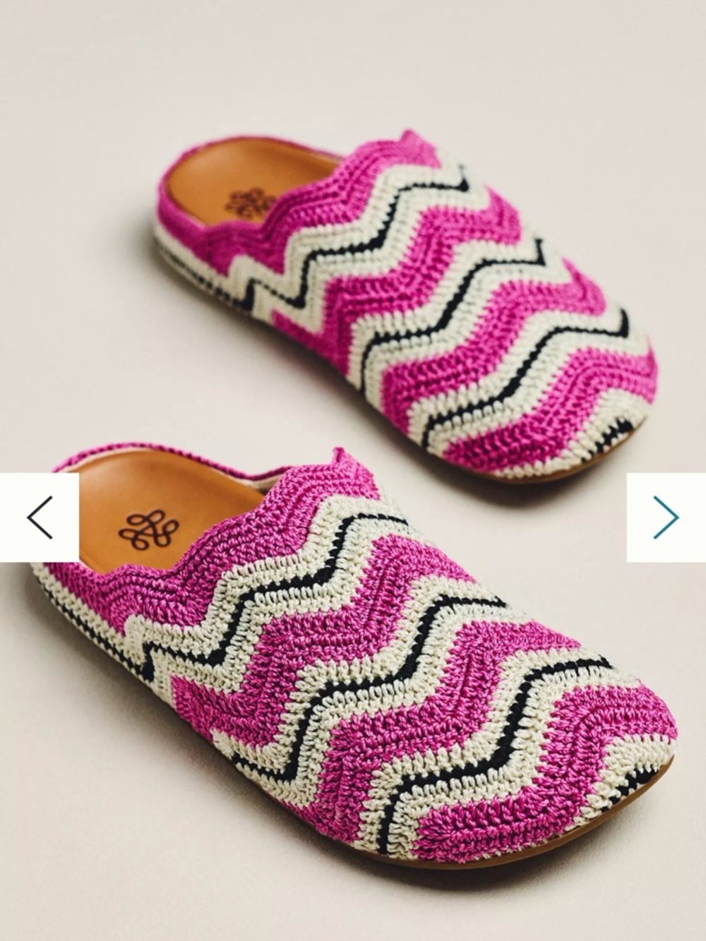 The Sak Pink, White & Black Crochet Slip-On Mules